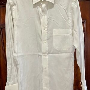 Elegant White Men's Dress Shirt